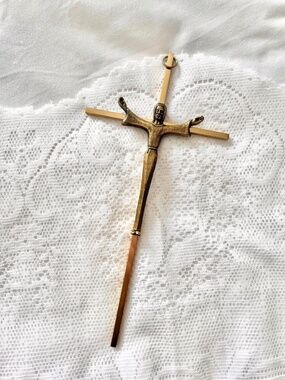 Vintage Brass Crucifix - Jesus on the Cross
